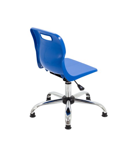 Titan Swivel Junior Chair with Chrome Base and Glides Size 3-4 Blue/Chrome