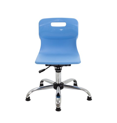 Titan Swivel Junior Chair with Plastic Base and Glides Size 3-4 Sky Blue/Black