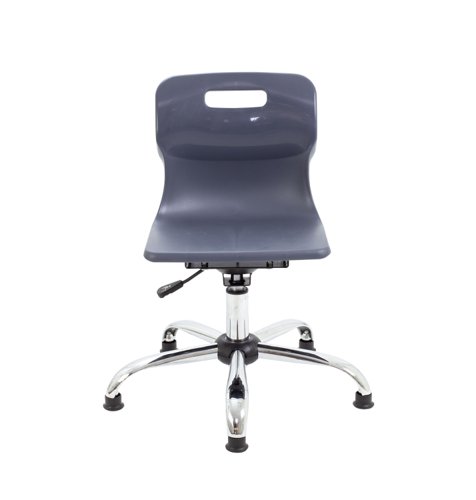 Titan Swivel Junior Chair with Chrome Base and Glides Size 3-4 Charcoal/Chrome