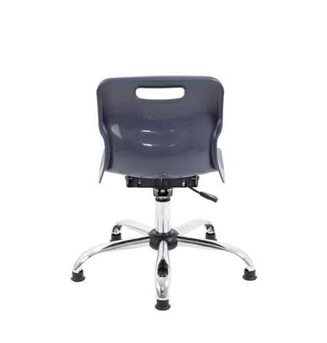 Titan Swivel Junior Chair with Chrome Base and Glides Size 3-4 Charcoal/Chrome