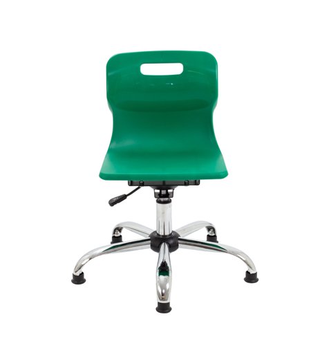 Titan Swivel Junior Chair with Chrome Base and Glides Size 3-4 Green/Chrome