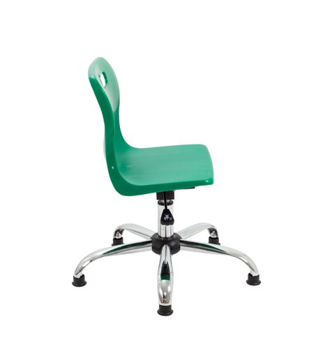 Titan Swivel Junior Chair with Chrome Base and Glides Size 3-4 Green/Chrome