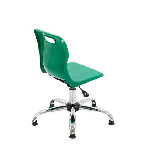 Titan Swivel Junior Chair with Chrome Base and Glides Size 3-4 Green/Chrome