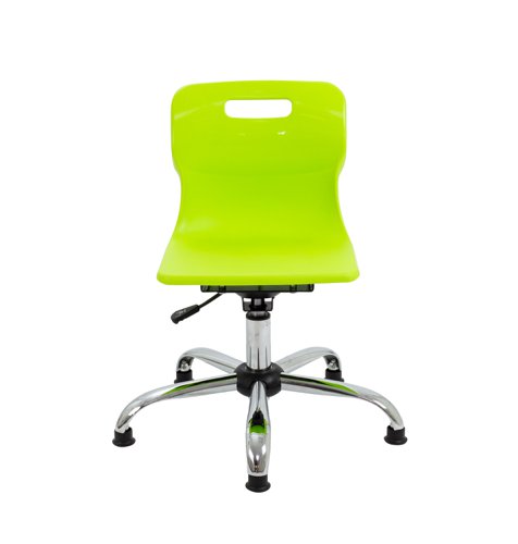 Titan Swivel Junior Chair with Chrome Base and Glides Size 3-4 Lime/Chrome