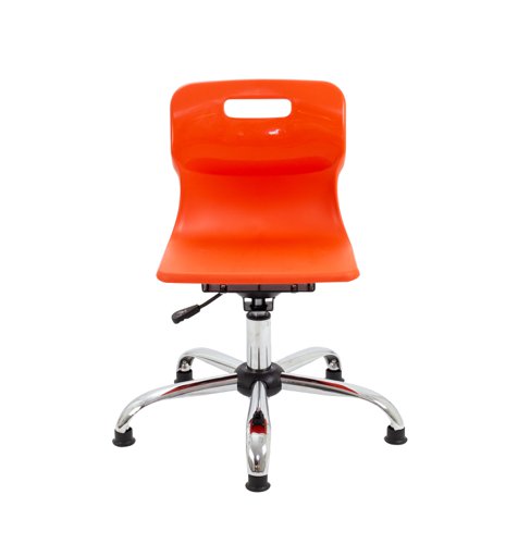 Titan Swivel Junior Chair with Chrome Base and Glides Size 3-4 Orange/Chrome