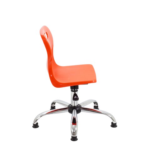 Titan Swivel Junior Chair with Chrome Base and Glides Size 3-4 Orange/Chrome