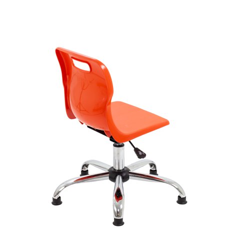 Titan Swivel Junior Chair with Chrome Base and Glides Size 3-4 Orange/Chrome