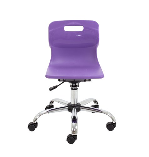 Titan Swivel Junior Chair with Chrome Base and Castors Size 3-4 Purple/Chrome