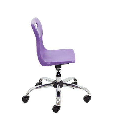 Titan Swivel Junior Chair with Chrome Base and Castors Size 3-4 Purple/Chrome