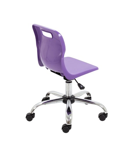 Titan Swivel Junior Chair with Chrome Base and Castors Size 3-4 Purple/Chrome