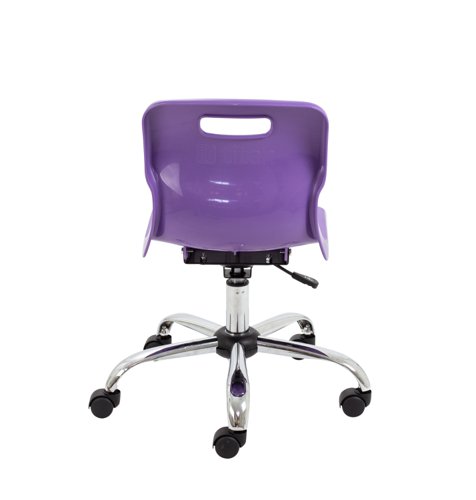 Titan Swivel Junior Chair with Chrome Base and Castors Size 3-4 Purple/Chrome