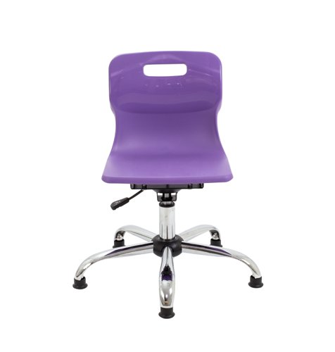 Titan Swivel Junior Chair with Chrome Base and Glides Size 3-4 Purple/Chrome