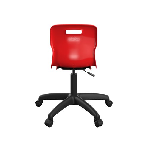 Titan Swivel Junior Chair with Plastic Base and Castors Size 3-4 Red/Black