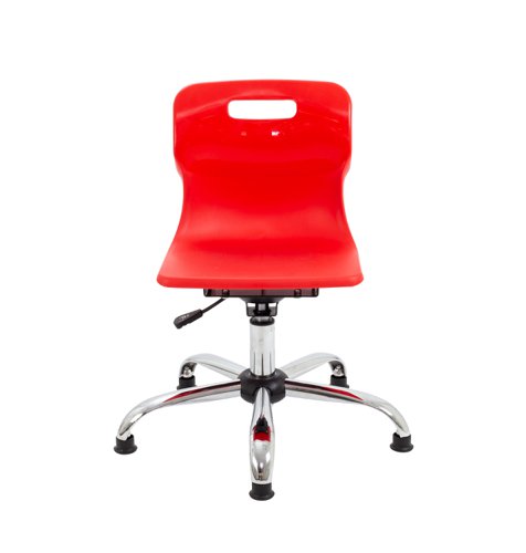 Titan Swivel Junior Chair with Chrome Base and Glides Size 3-4 Red/Chrome