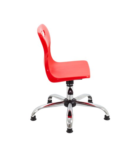 Titan Swivel Junior Chair with Chrome Base and Glides Size 3-4 Red/Chrome