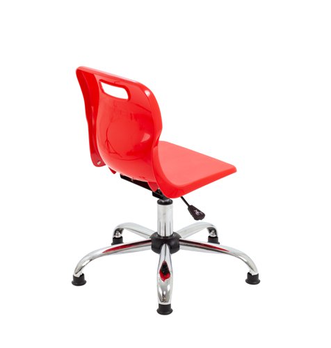 Titan Swivel Junior Chair with Chrome Base and Glides Size 3-4 Red/Chrome