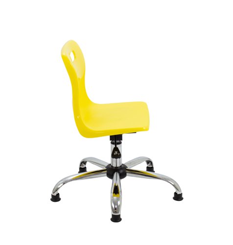 Titan Swivel Junior Chair with Chrome Base and Glides Size 3-4 Yellow/Chrome