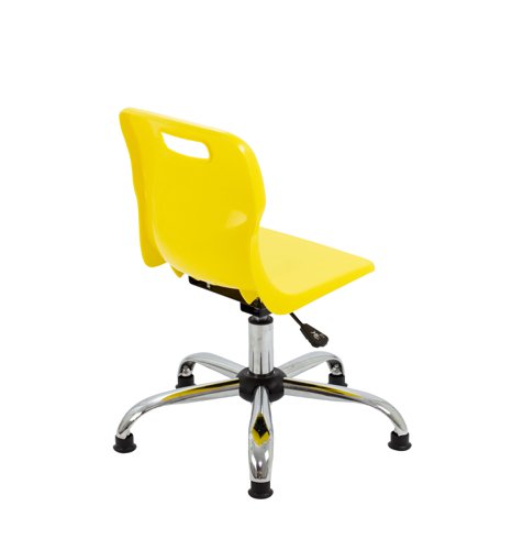 Titan Swivel Junior Chair with Chrome Base and Glides Size 3-4 Yellow/Chrome