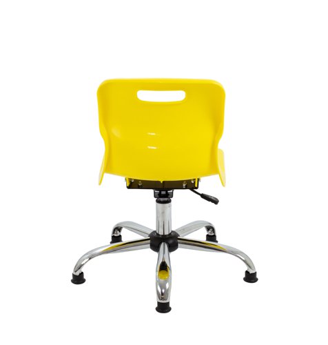 Titan Swivel Junior Chair with Chrome Base and Glides Size 3-4 Yellow/Chrome