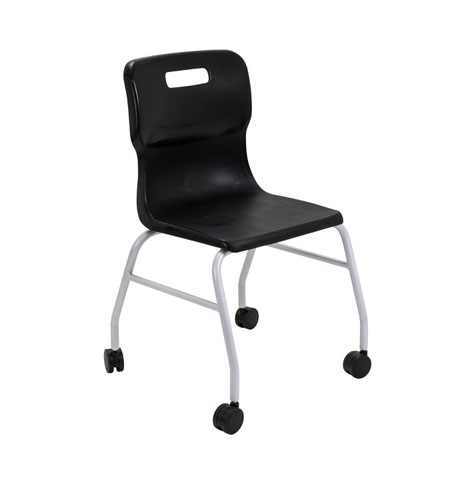 Titan Move 4 Leg Chair With Castors - Black