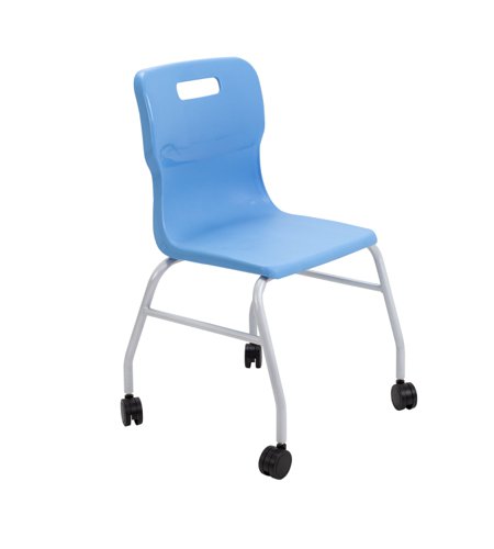 T301-CB Titan Move 4 Leg Chair With Castors Sky Blue