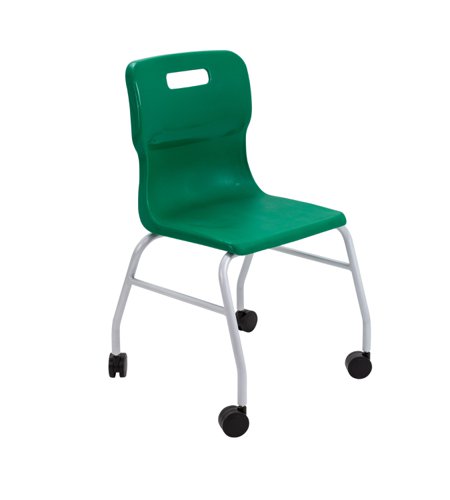 T301-GN Titan Move 4 Leg Chair With Castors Green