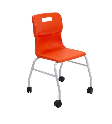 T301-O Titan Move 4 Leg Chair With Castors Orange
