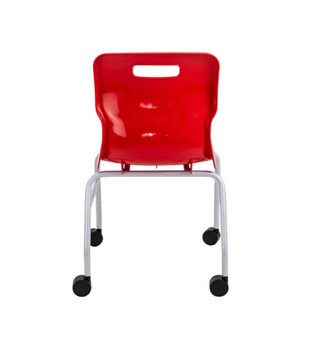 T301-R Titan Move 4 Leg Chair With Castors Red