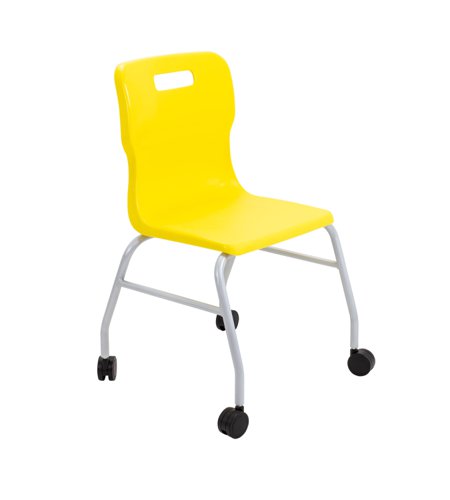 T301-Y Titan Move 4 Leg Chair With Castors Yellow