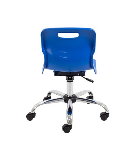 T30-B Titan Swivel Junior Chair with Chrome Base and Castors Size 3-4 Blue/Chrome
