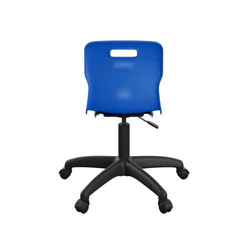 T30-B-BK Titan Swivel Junior Chair with Plastic Base and Castors Size 3-4 Blue/Black