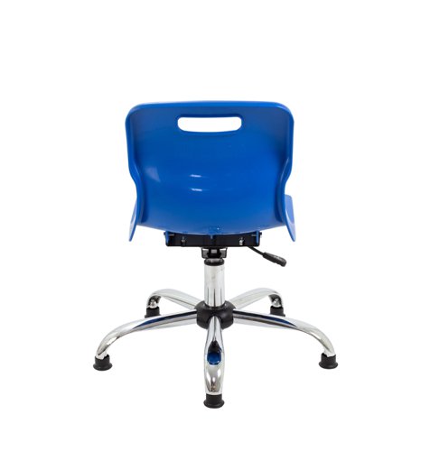 Titan Swivel Junior Chair with Chrome Base and Glides Size 3-4 Blue/Chrome