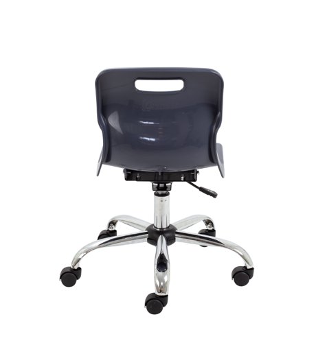 T30-C Titan Swivel Junior Chair with Chrome Base and Castors Size 3-4 Charcoal/Chrome