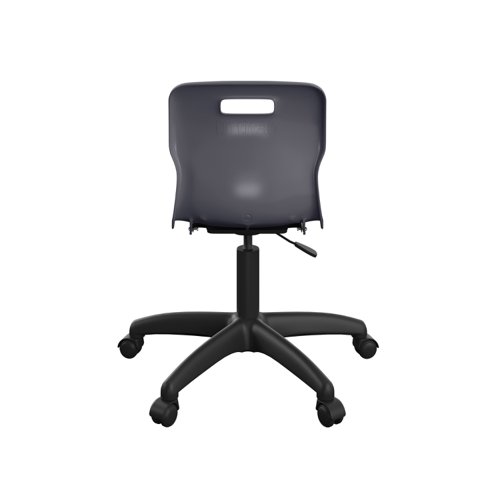 Titan Swivel Junior Chair with Plastic Base and Castors Size 3-4 Charcoal/Black Titan