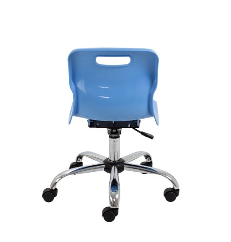 T30-CB Titan Swivel Junior Chair with Chrome Base and Castors Size 3-4 Sky Blue/Chrome