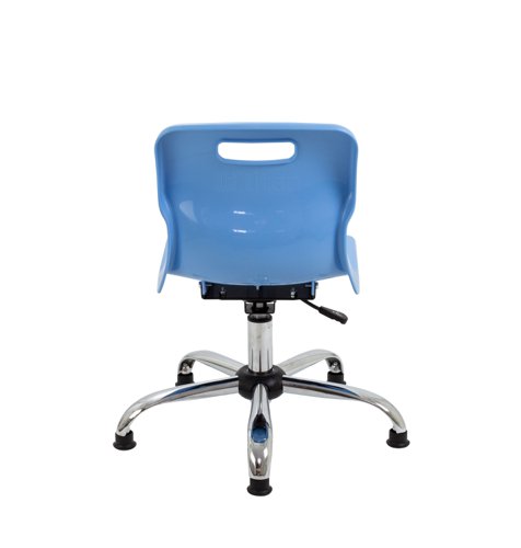 T30-CBG Titan Swivel Junior Chair with Plastic Base and Glides Size 3-4 Sky Blue/Black