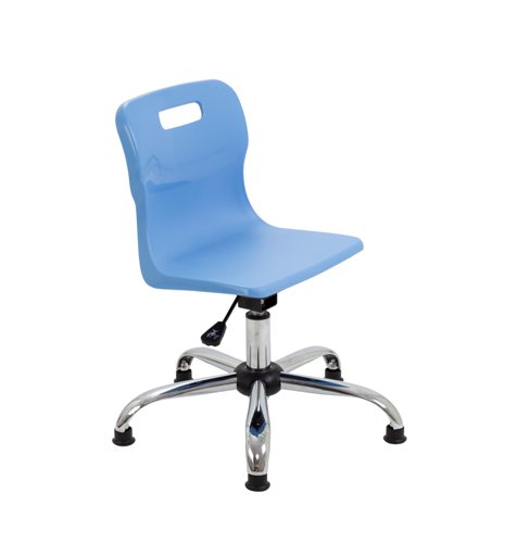 Titan Swivel Junior Chair with Plastic Base and Glides Size 3-4 Sky Blue/Black