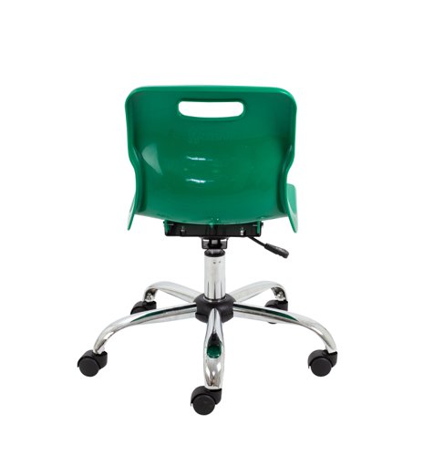 T30-GN Titan Swivel Junior Chair with Chrome Base and Castors Size 3-4 Green/Chrome