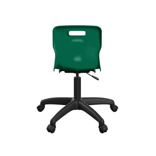 T30-GN-BK Titan Swivel Junior Chair with Plastic Base and Castors Size 3-4 Green/Black
