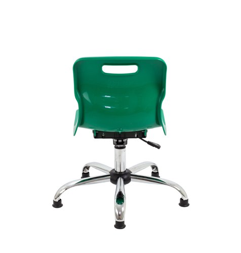 T30-GNG Titan Swivel Junior Chair with Chrome Base and Glides Size 3-4 Green/Chrome