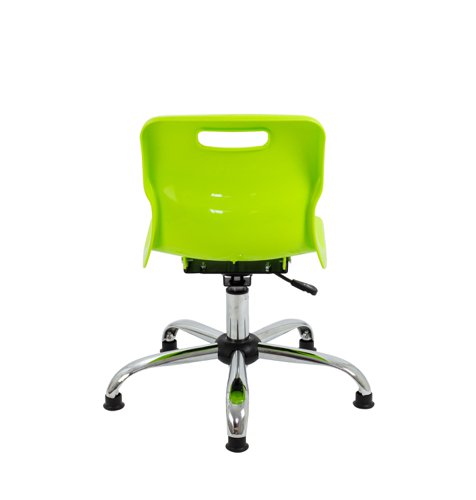 Titan Swivel Junior Chair with Chrome Base and Glides Size 3-4 Lime/Chrome Titan