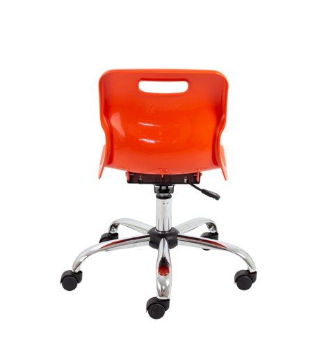 Titan Swivel Junior Chair with Chrome Base and Castors Size 3-4 Orange/Chrome Titan