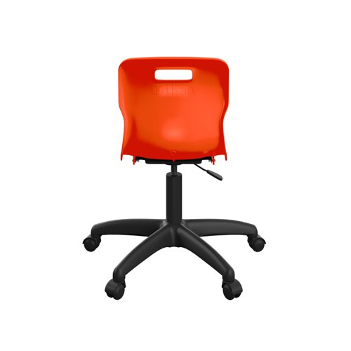 Titan Swivel Junior Chair with Plastic Base and Castors Size 3-4 Orange/Black Titan