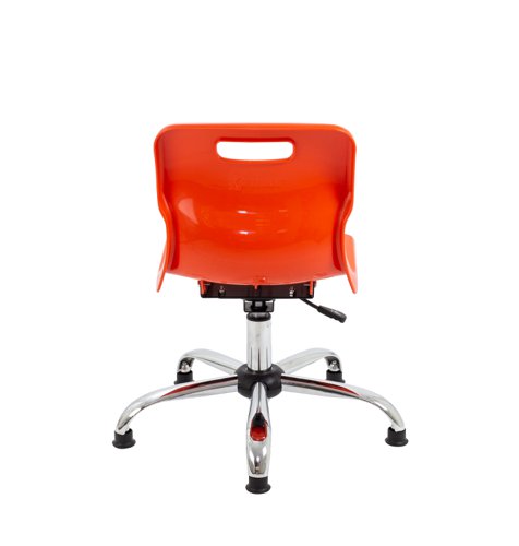Titan Swivel Junior Chair with Chrome Base and Glides Size 3-4 Orange/Chrome Titan