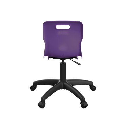 T30-P-BK Titan Swivel Junior Chair with Plastic Base and Castors Size 3-4 Purple/Black