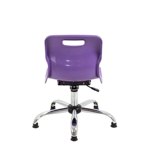 Titan Swivel Junior Chair with Chrome Base and Glides Size 3-4 Purple/Chrome Titan