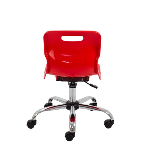 T30-R Titan Swivel Junior Chair with Chrome Base and Castors Size 3-4 Red/Chrome