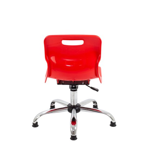 T30-RG Titan Swivel Junior Chair with Chrome Base and Glides Size 3-4 Red/Chrome