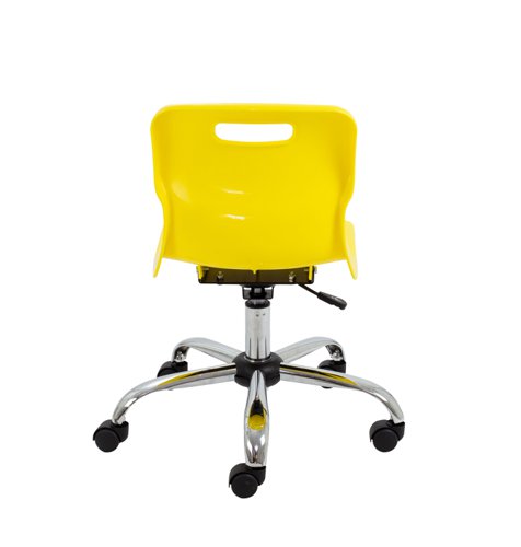 T30-Y Titan Swivel Junior Chair with Chrome Base and Castors Size 3-4 Yellow/Chrome