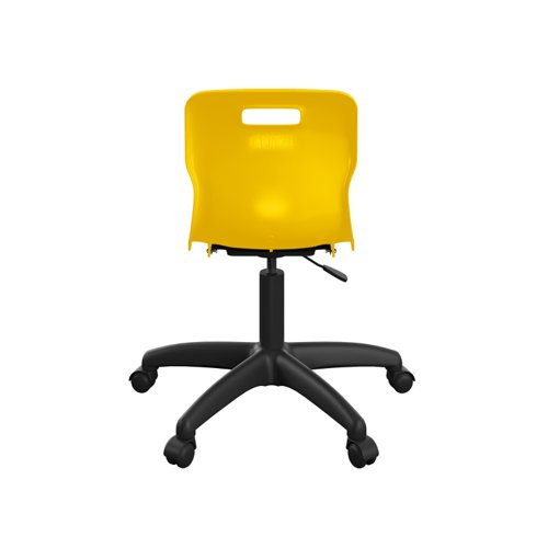 Titan Swivel Junior Chair with Plastic Base and Castors Size 3-4 Yellow/Black Titan